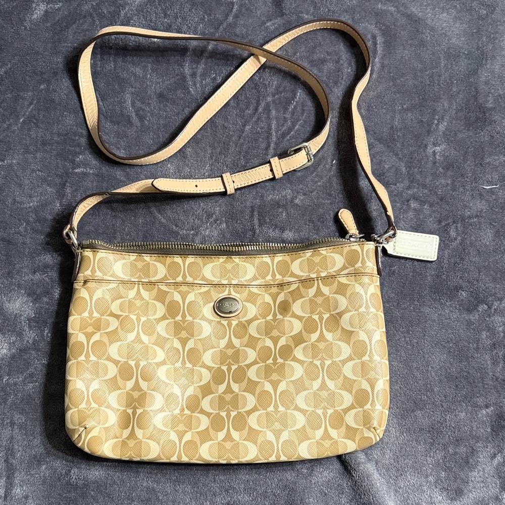 Coach Beige Signature Crossbody Bag